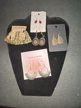 Assortment of Gold-Tone and silver Statement Earrings Set - Mixed Styles
